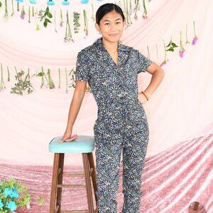 Rachel Antonoff Matthew Jumpsuit in Black Flower -- NWOT